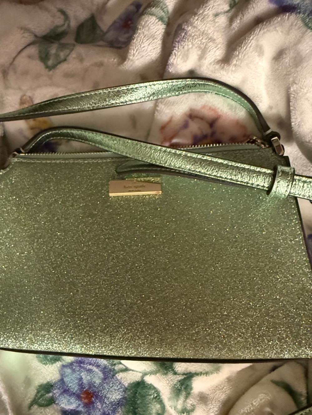 Kate Spade Metallic Green Glitter Bag